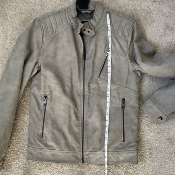 Guess NWT Mens Grey Quilted motorcycle drew suedes Jacket size XS - Picture 11 of 12